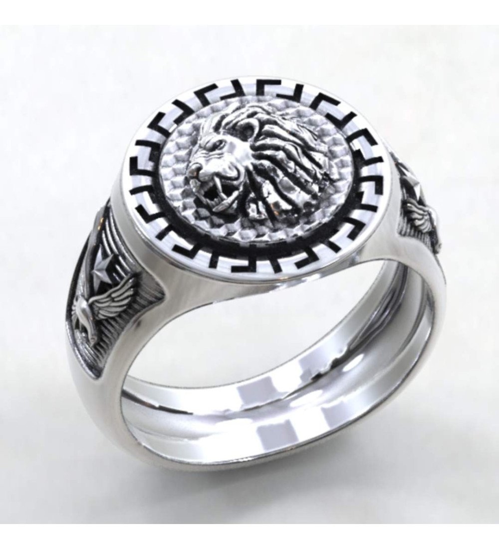 Anillo de sello con cabeza de león 0529