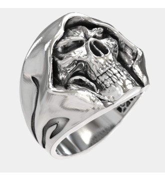 Sensenmann Biker Totenkopf Ring 0258
