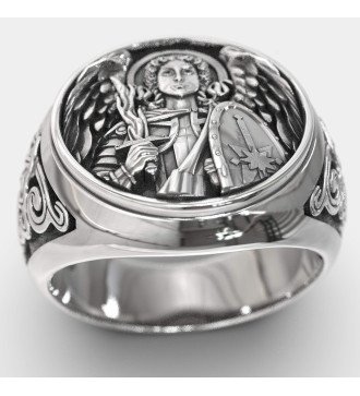 Signet Men's Ring With Archangel Michael 0510