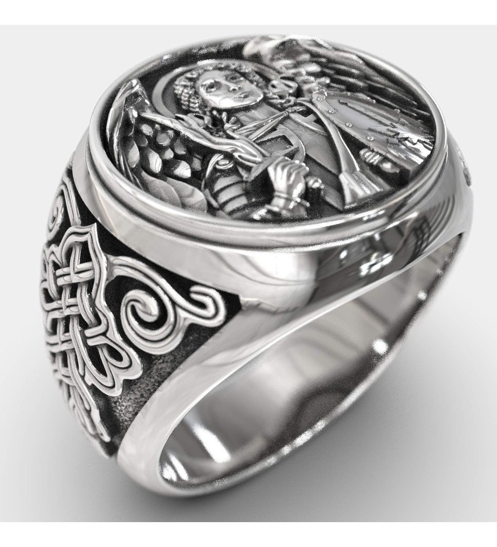 Signet Men's Ring With Archangel Michael 0510