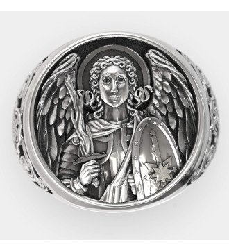 Signet Men's Ring With Archangel Michael 0510