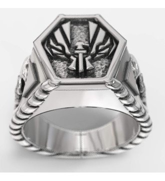 Skull Men's Silver Biker Ring 0068