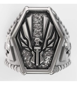 Skull Men's Silver Biker Ring 0068