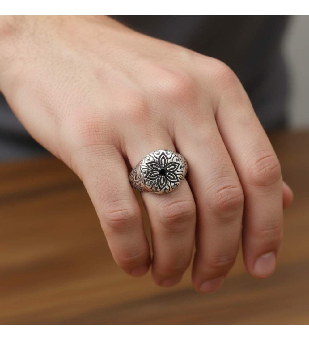 Vintage Ανδρικό Δαχτυλίδι Floral 0024