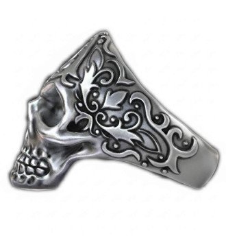 Fleur De Lis Ανδρικό Δαχτυλίδι Νεκροκεφαλή 0030