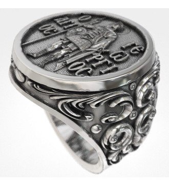 Orthodoxer christlicher Siegelring mit heiligem Georg 0469