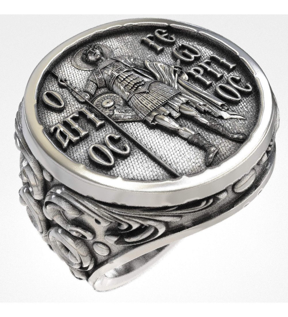 Orthodoxer christlicher Siegelring mit heiligem Georg 0469