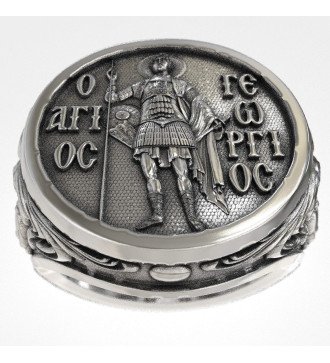 Orthodoxer christlicher Siegelring mit heiligem Georg 0469