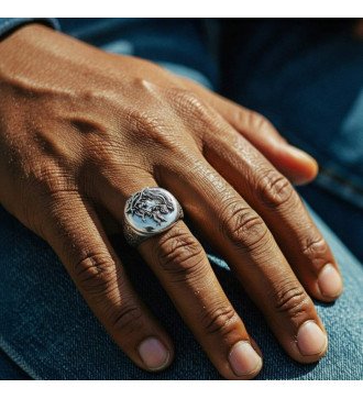 Premium Cristiano Religioso Mens Jesús Signet Ring 0653