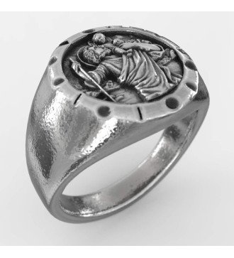 Anillo de sello Christian Vintage St Christopher 0651