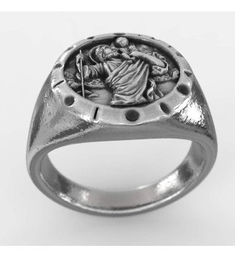 Christlicher Vintage St. Christopherus Siegelring 0651