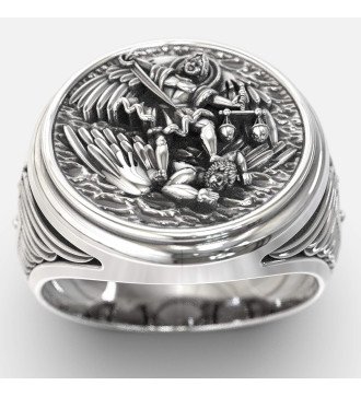 Православное кольцо с печаткой Архангела Святого Михаила 0146