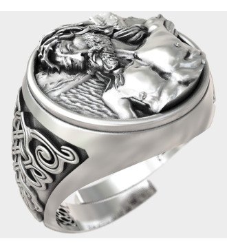 Bague Signet Jésus Christ Religieux Chrétien 0918