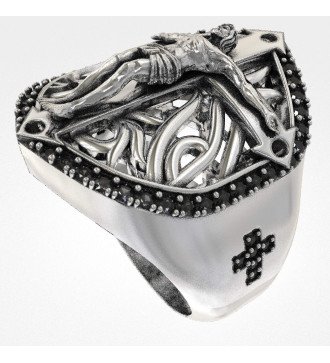 Кольцо Signet Crucifix Jesus Savior Ring 0495