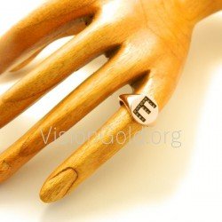 Ασημένιο δαχτυλίδι μονόγραμμα ε