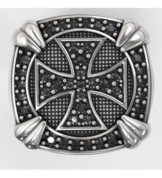 Mens Christian Cross Signet Ring 0887
