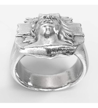 Χειροποίητο Ασημένιο Δαχτυλίδι Με Τον Ιησού 0654