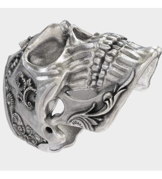 Cráneo Anillo Hombres Gótico Biker Sterling Silver 0120