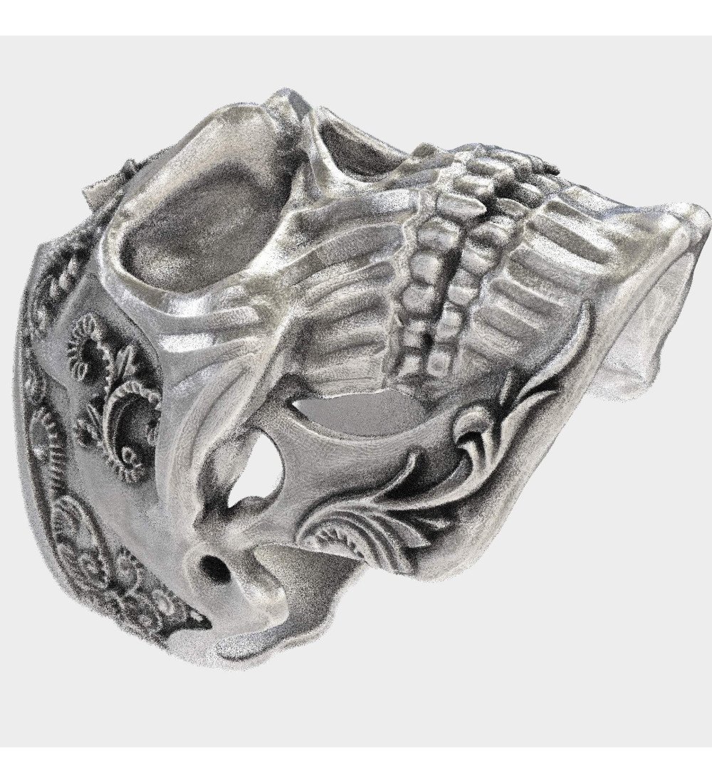 Череп кольцо мужчины готический байкер стерлингового серебра