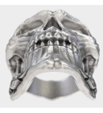 Ασημενιο Δαχτυλιδι Νεκροκεφαλη 0120