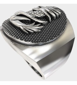 Ασημενιο Ανδρικο Δαχτυλίδι Κινέζικος Δράκος 0322