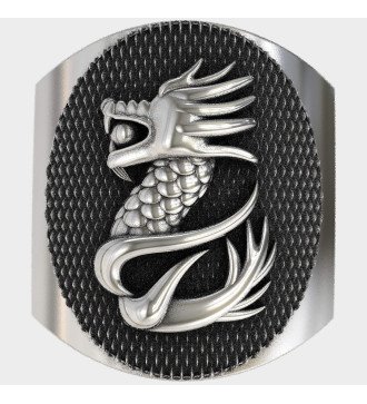 Ασημενιο Ανδρικο Δαχτυλίδι Κινέζικος Δράκος 0322