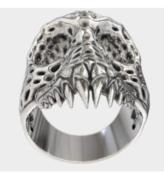 Biker Bague crâne en argent pour homme 0185