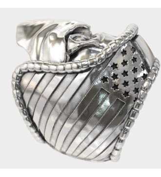 Bague Biker American Flag Skull 0186