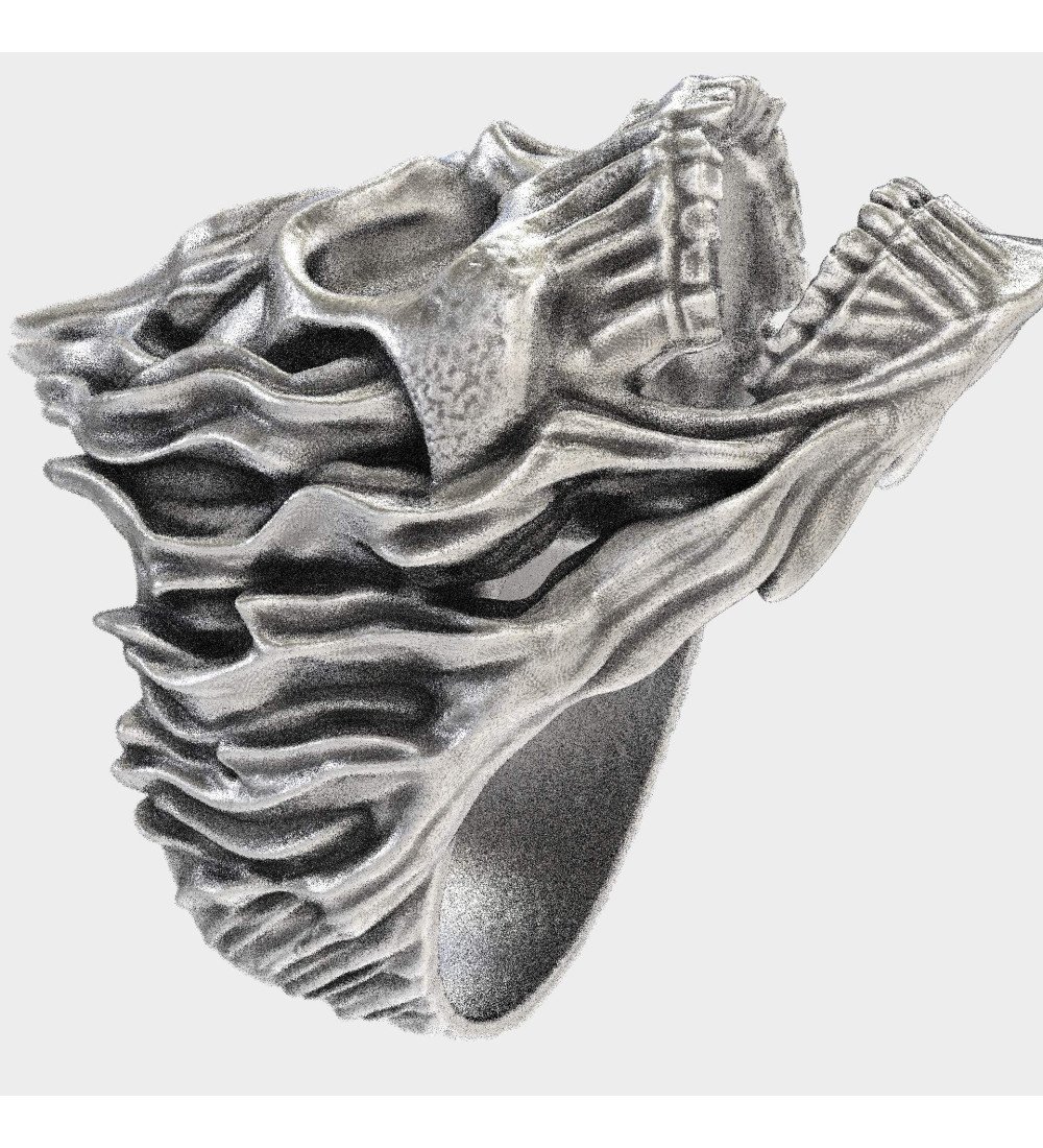 Ανδρικό Δαχτυλίδι Νεκροκεφαλή Φλόγες 0122