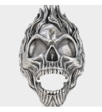 Ανδρικό Δαχτυλίδι Νεκροκεφαλή Φλόγες 0122