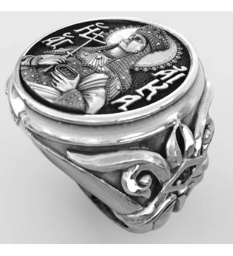 Christian Saint Catherine Engraved Signet Ring 0646