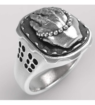 Anillo de plata cristiano manos rezando 0633