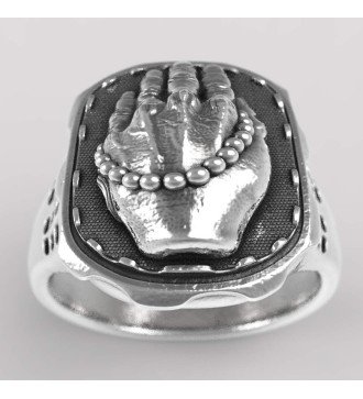 Christliche Silber betende Hände Siegelring 0633