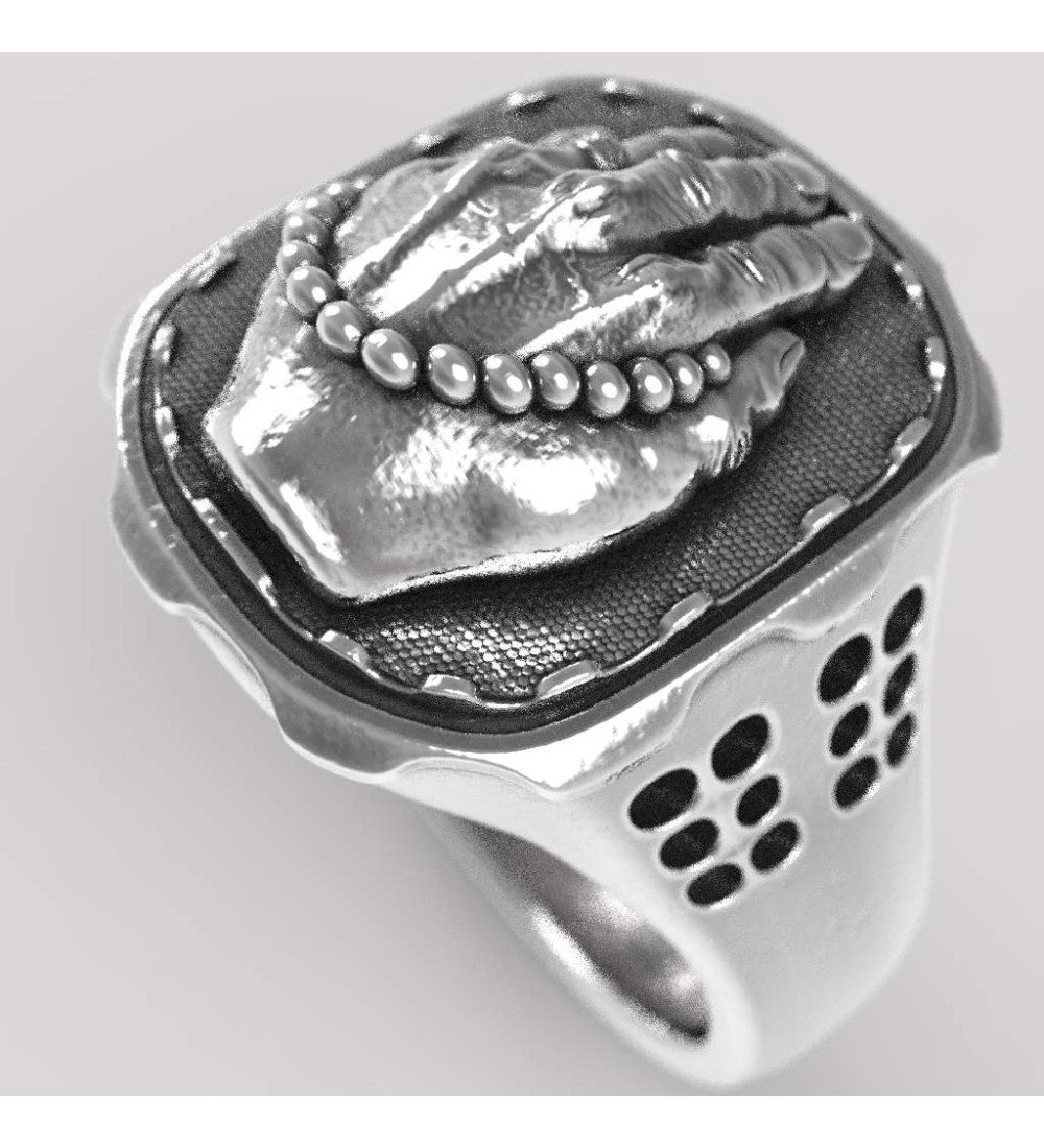 Anillo de plata cristiano manos rezando 0633