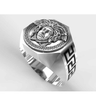 Ασημένιο Δαχτυλίδι Μέδουσα 0697