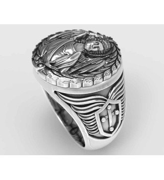 Bague chevalière croix de l'archange Michael 0694