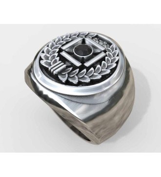 Anillo de sello con cruz para hombre 0700