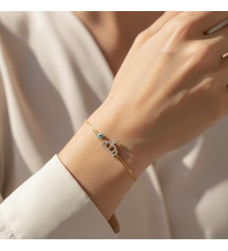 Silver Crown Bracelet Gold - Gift For Woman 0007K