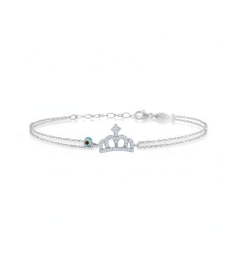 Silver Elegant Women's Crown Bracelet 0007L