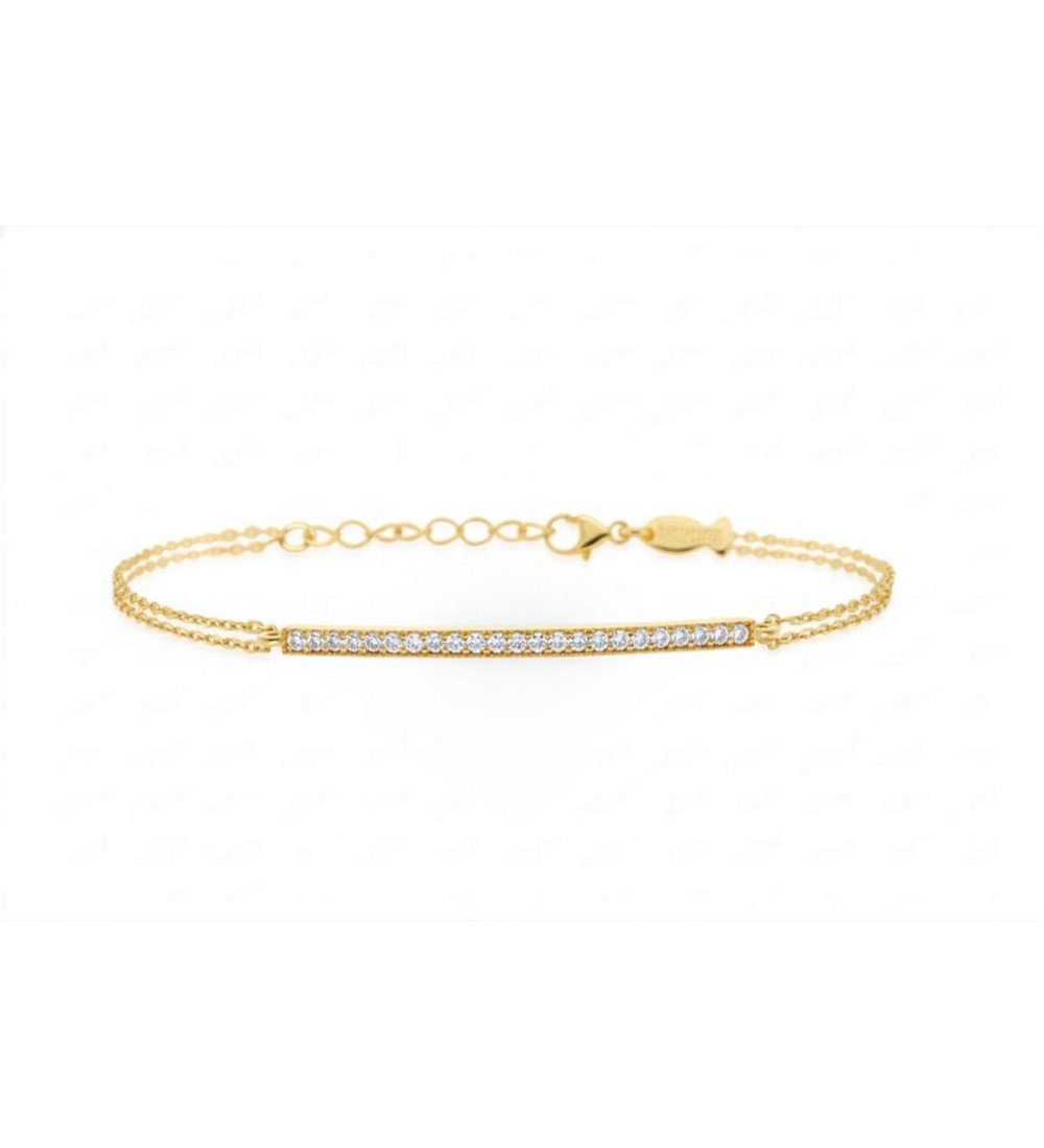 Elegante pulsera de barra de plata para mujer 0005K