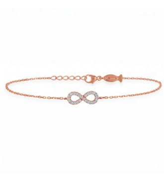 Romantisches Unendlichkeitsarmband Rose Gold mit Zirkon 0031R