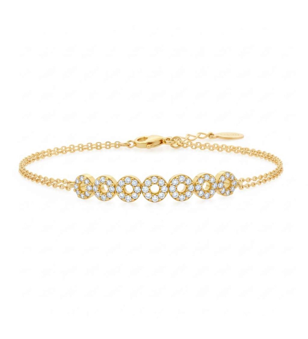 Bracelet avec sept cercles de zircon - Cadeau pour elle 0025