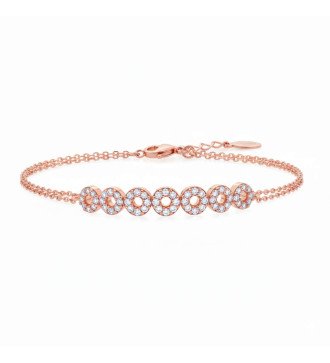 Regalo Mujeres Pulsera Esposas De Plata Con Círculos 0025R