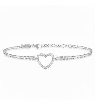 Женский серебряный браслет-сердце Love Gift 0019L