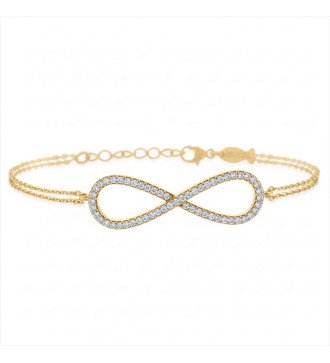 Glamour Silver Gold Plated Infinity Bracelet Gift 0029K