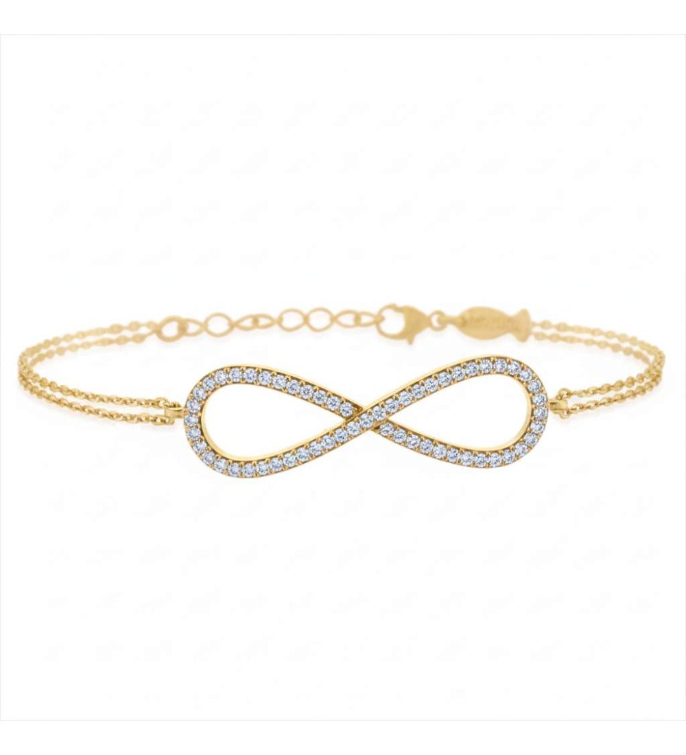 Glamour Pulsera Infinito Plata Dorada Regalo 0029K