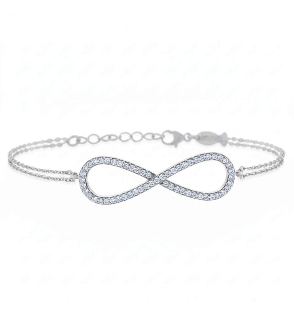 Elégant Bracelet Infini en Argent pour Amoureux 0029L