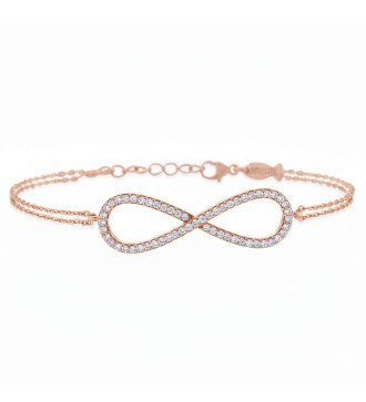 Silbernes Unendlichkeitsarmband Rose Gold 0029R