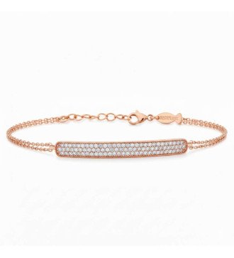 Feminine Women's Silver Bar Armband Rose Gold 0026R