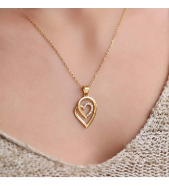 Ασημένιο Χειροποίητο Δώρο Κόσμημα Δύο Καρδιές 0631K